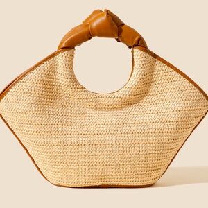 ❤️ NEW AUTHENTIC CASTELL RAFFIA KNOTTED HANDLE TOTE BAG